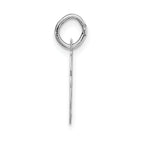14K White Gold Small Fancy Script Initial F Charm