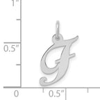 14K White Gold Small Fancy Script Initial F Charm