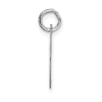 14K White Gold Small Fancy Script Initial I Charm