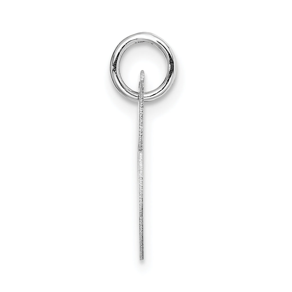 14K White Gold Small Fancy Script Initial K Charm
