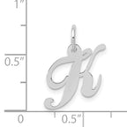 14K White Gold Small Fancy Script Initial K Charm