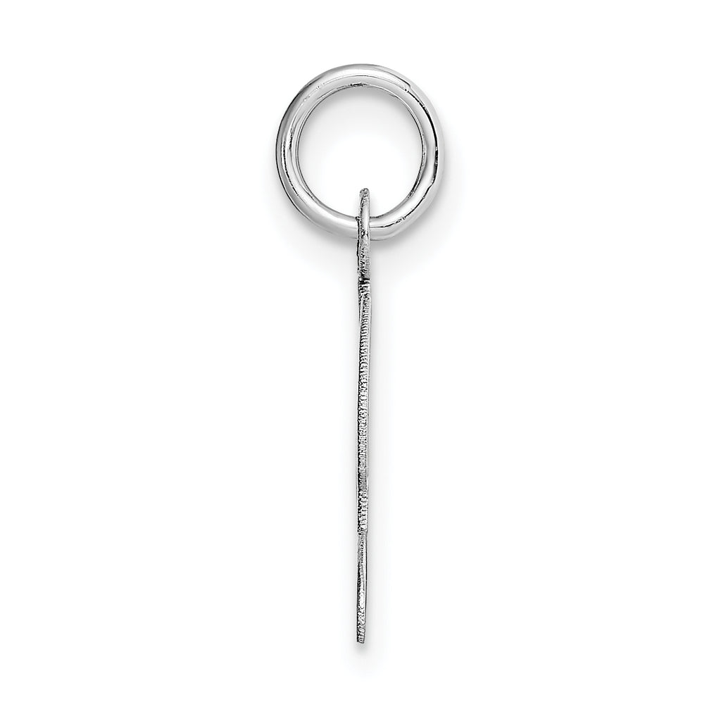 14K White Gold Small Fancy Script Initial L Charm