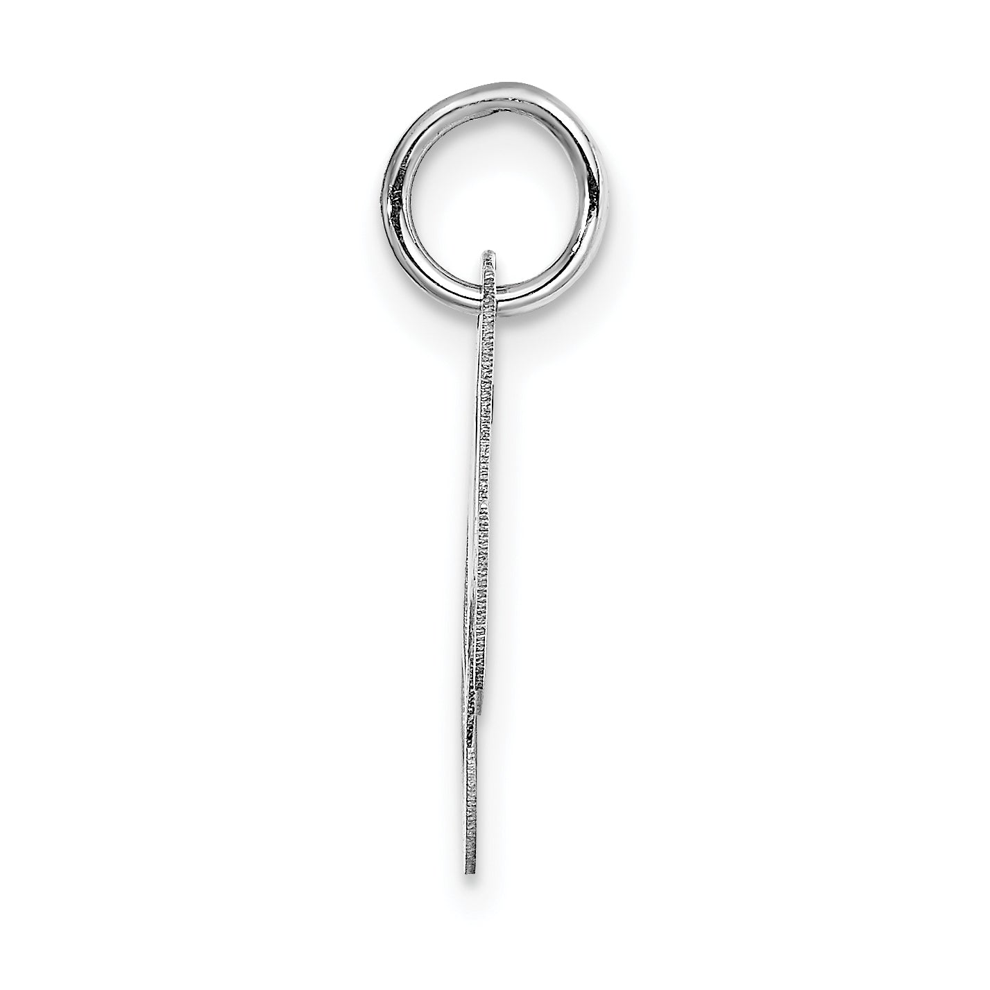 14K White Gold Small Fancy Script Initial M Charm