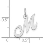 14K White Gold Small Fancy Script Initial M Charm