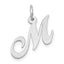 14k White Gold Small Fancy Script Letter M Initial Charm