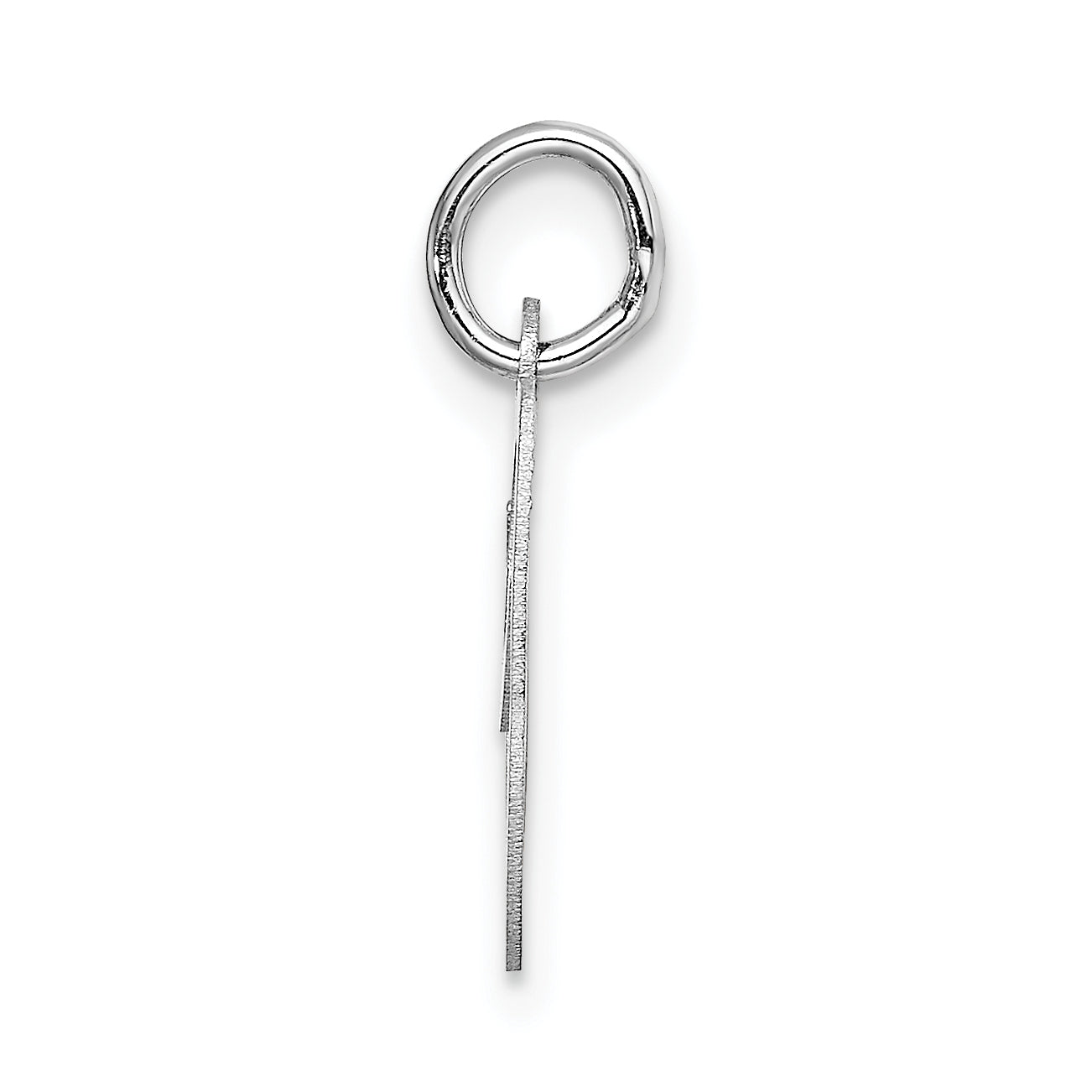 14K White Gold Small Fancy Script Initial O Charm Secondary image