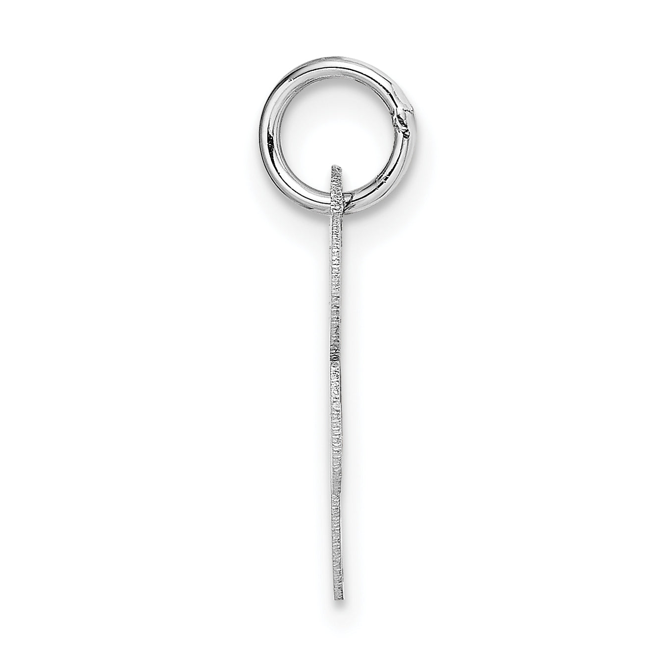 14K White Gold Small Fancy Script Initial R Charm Secondary image