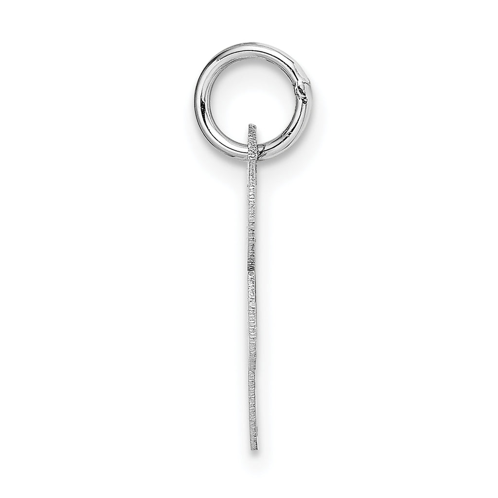 14K White Gold Small Fancy Script Initial R Charm