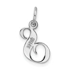 14K White Gold Small Fancy Script Initial S Charm