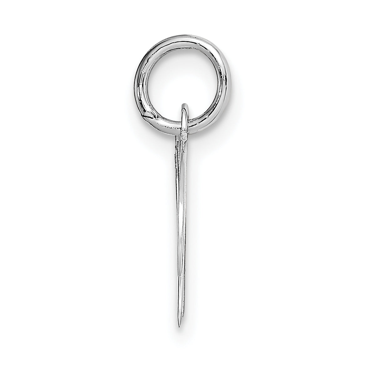 14K White Gold Small Fancy Script Initial W Charm Secondary image