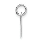 14K White Gold Small Fancy Script Initial W Charm