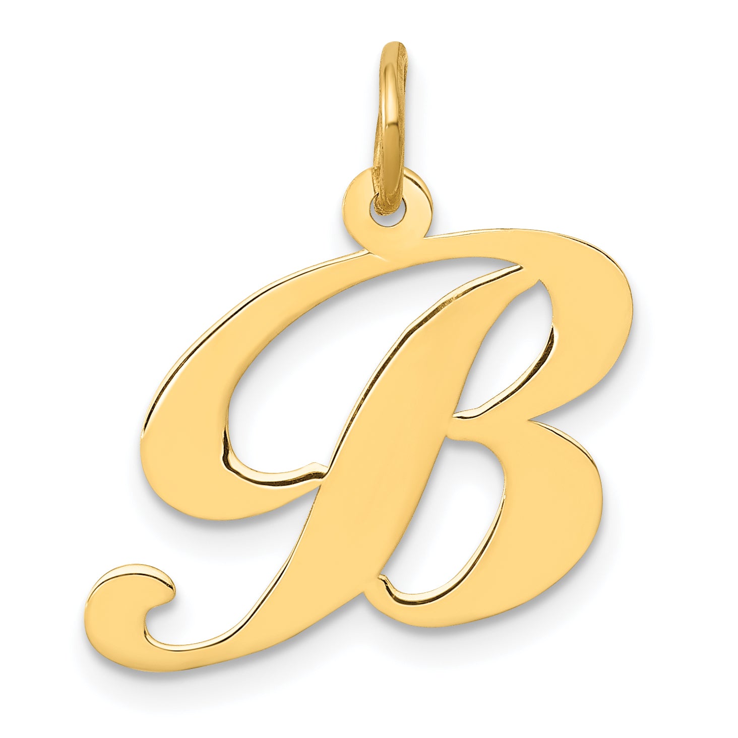 14K Medium Fancy Script Letter B Initial Charm Main image