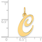 14K Medium Fancy Script Letter C Initial Charm