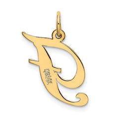 14K Medium Fancy Script Initial F Charm