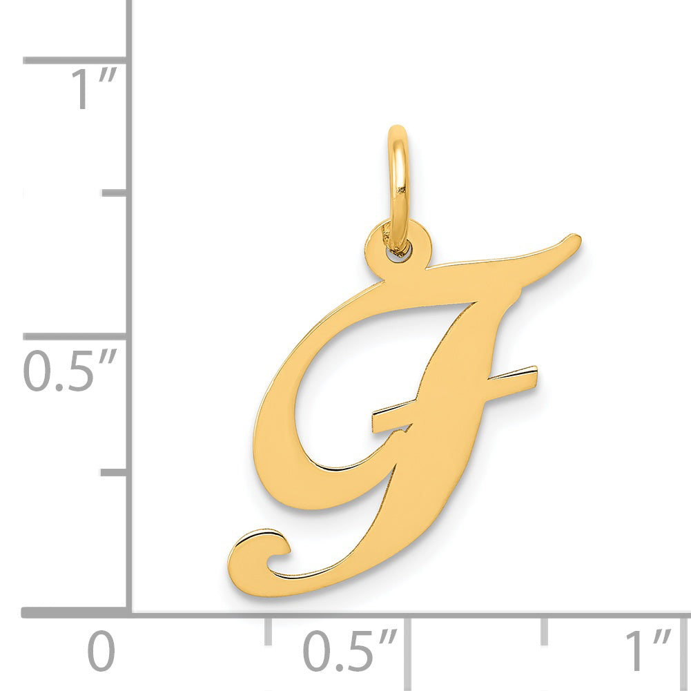 14K Medium Fancy Script Initial F Charm