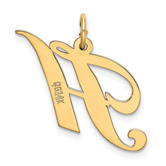 14K Medium Fancy Script Initial H Charm