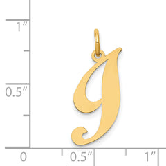 14K Medium Fancy Script Initial I Charm