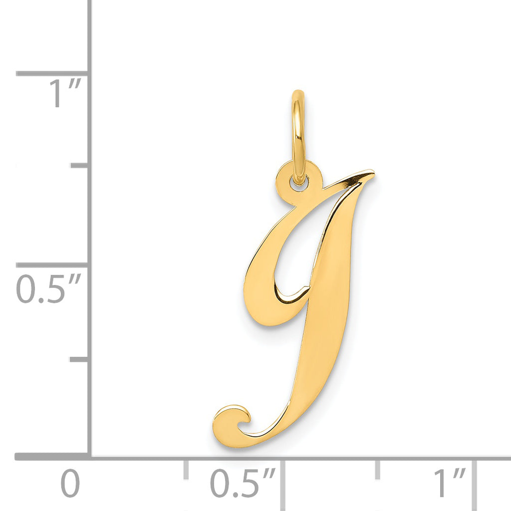 14K Medium Fancy Script Initial J Charm