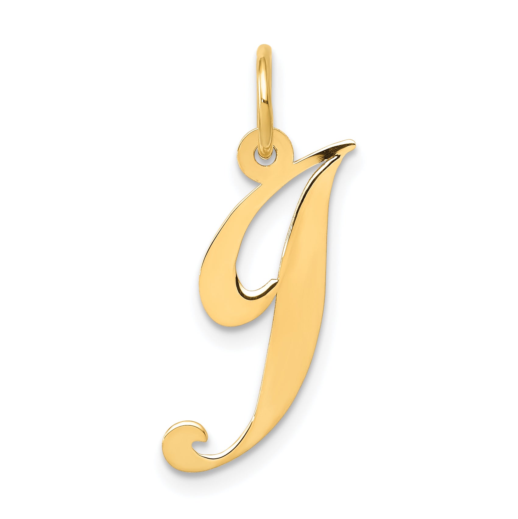 14K Medium Fancy Script Letter J Initial Charm Main image