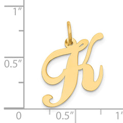 14K Medium Fancy Script Initial K Charm