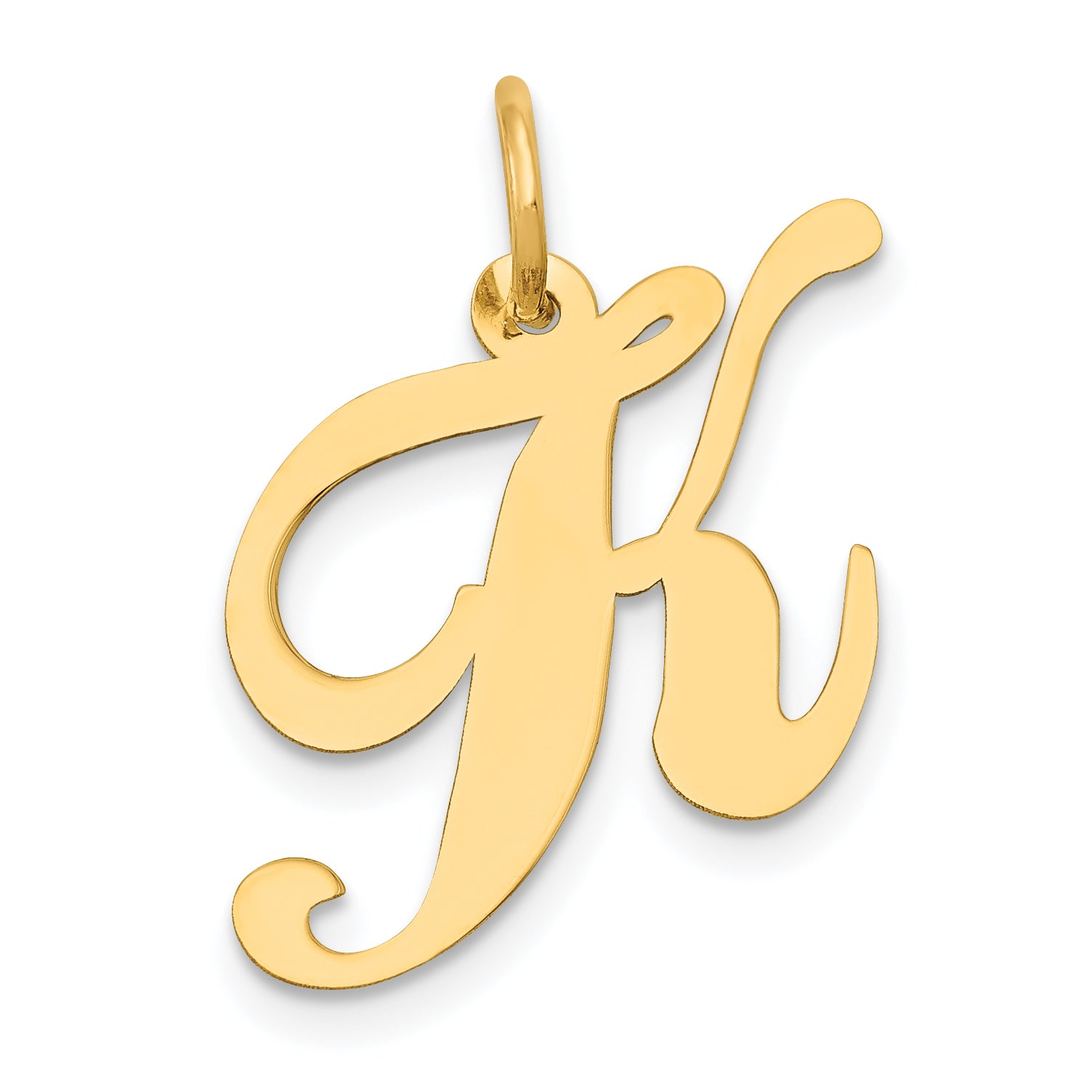 14K Medium Fancy Script Letter K Initial Charm Main image