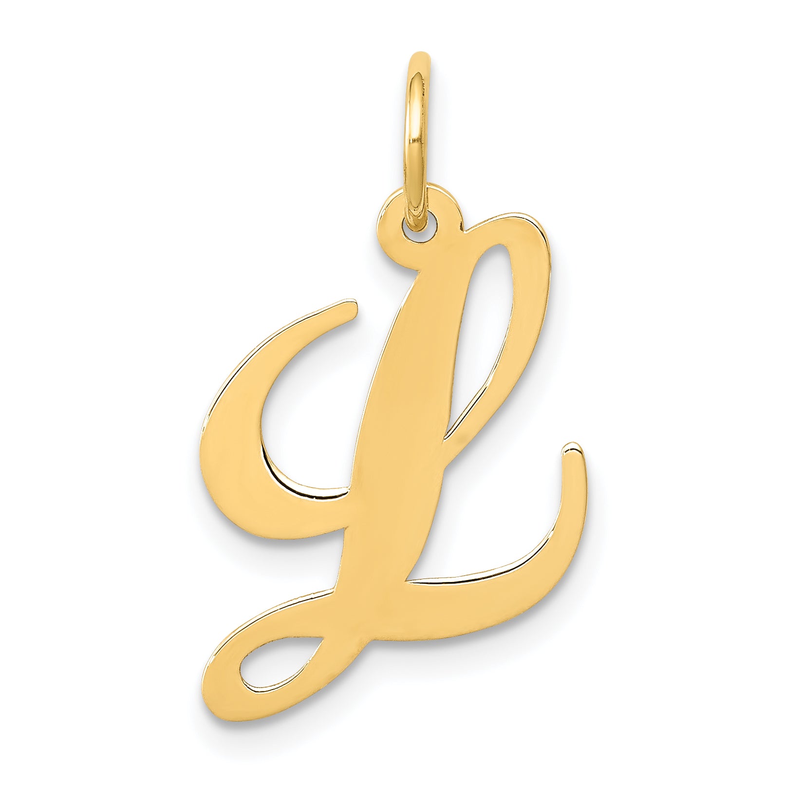 14K Medium Fancy Script Letter L Initial Charm Main image