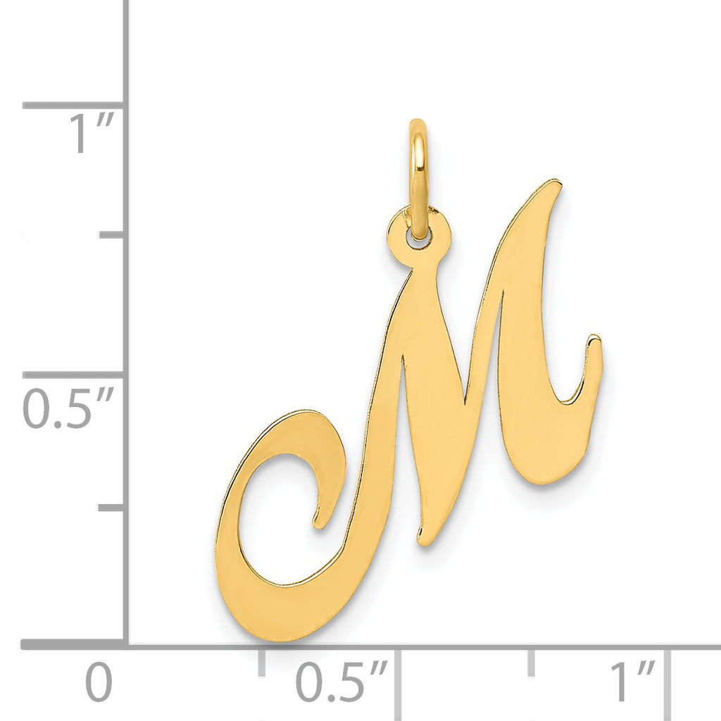 14K Medium Fancy Script Initial M Charm