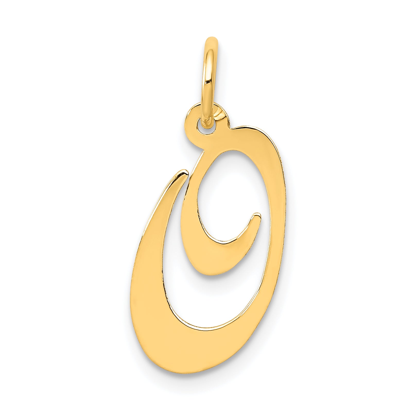 14K Medium Fancy Script Letter O Initial Charm Main image