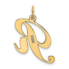 14K Medium Fancy Script Initial R Charm