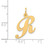 14K Medium Fancy Script Initial R Charm