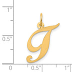 14K Medium Fancy Script Initial T Charm