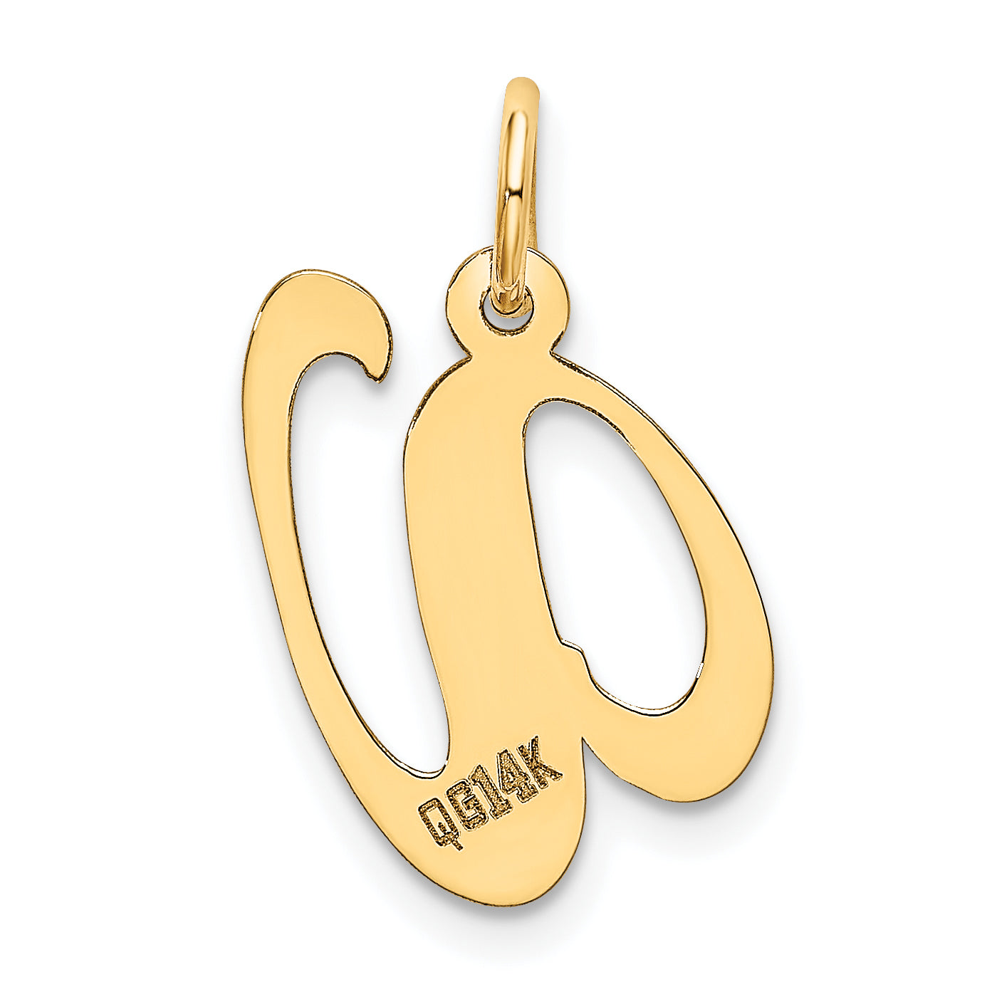 14K Medium Fancy Script Initial V Charm