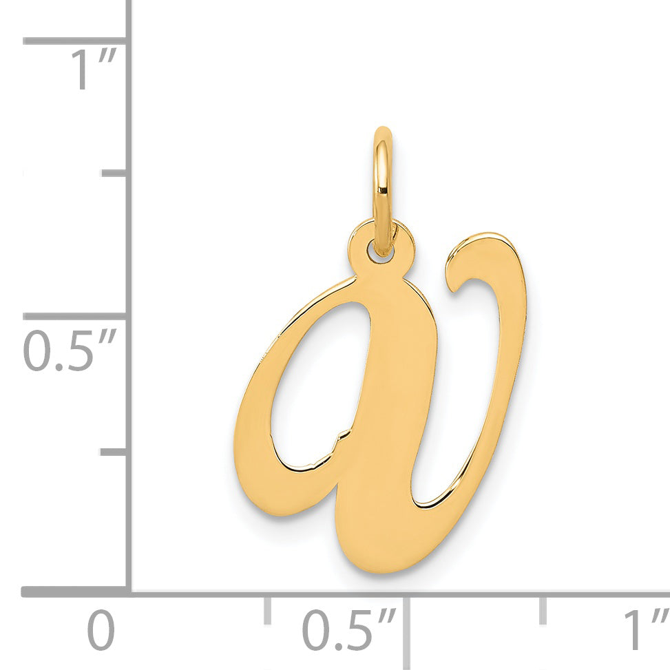 14K Medium Fancy Script Initial V Charm