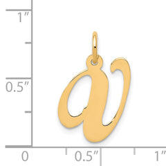 14K Medium Fancy Script Initial V Charm