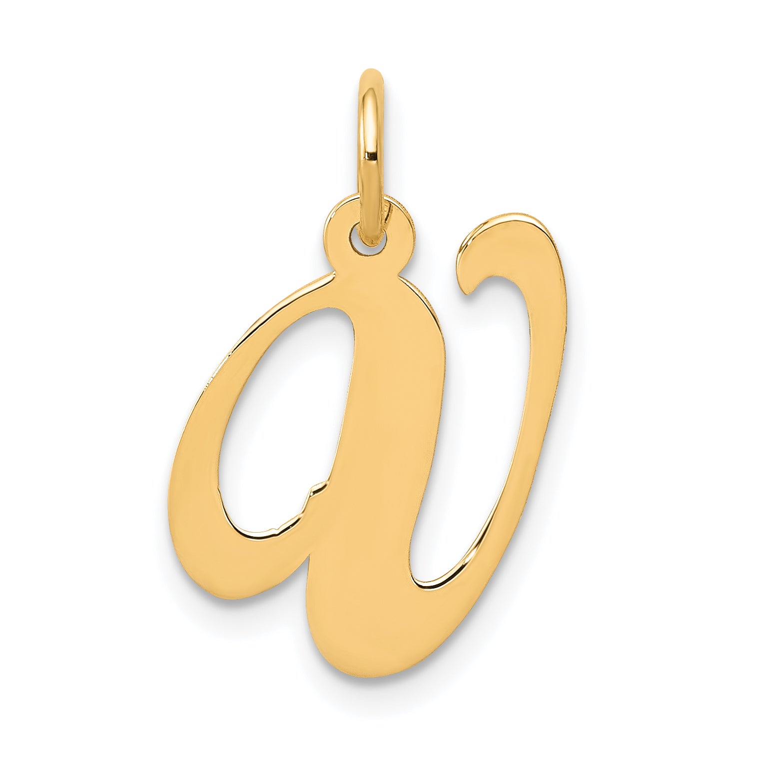 14K Medium Fancy Script Letter V Initial Charm Main image