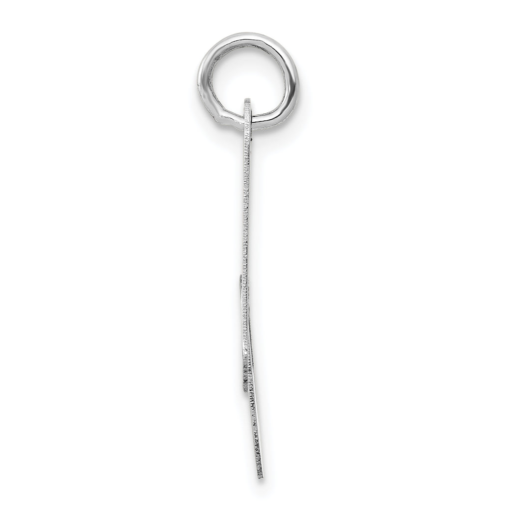 14K White Gold Medium Fancy Script Letter A Initial Charm