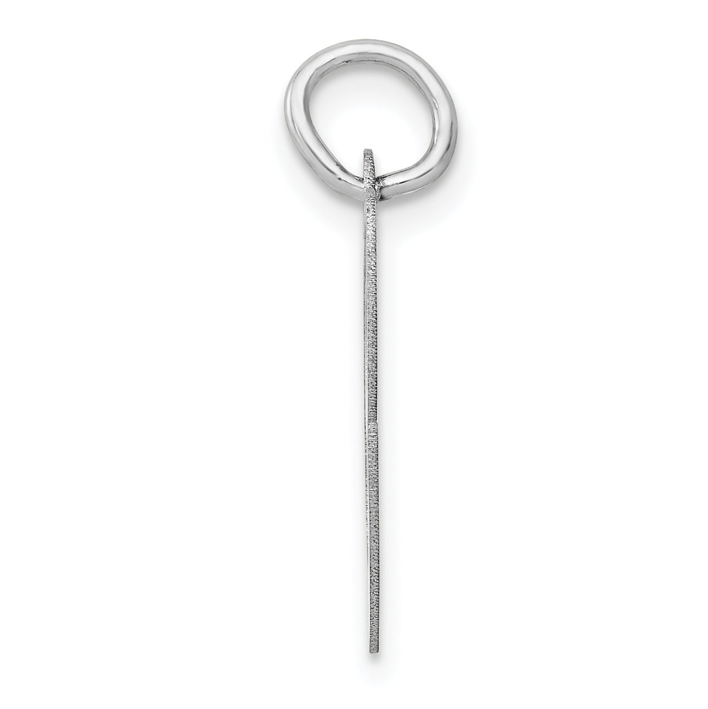 14K White Gold Medium Fancy Script Letter C Initial Charm