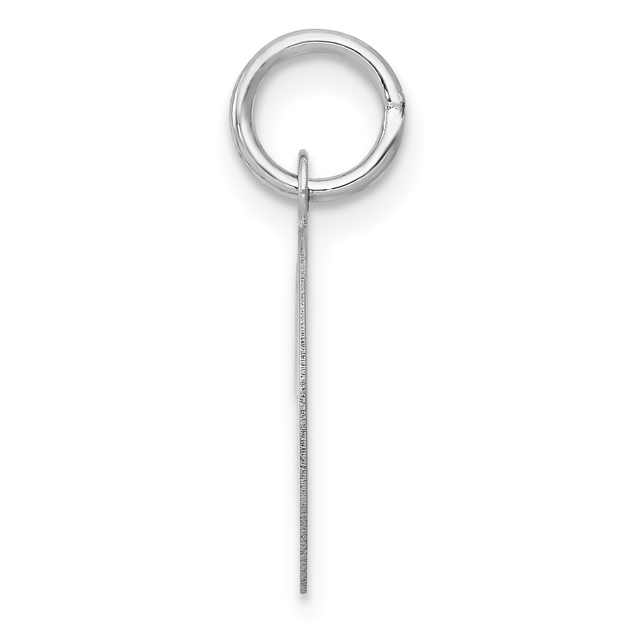 14K White Gold Medium Fancy Script Letter D Initial Charm