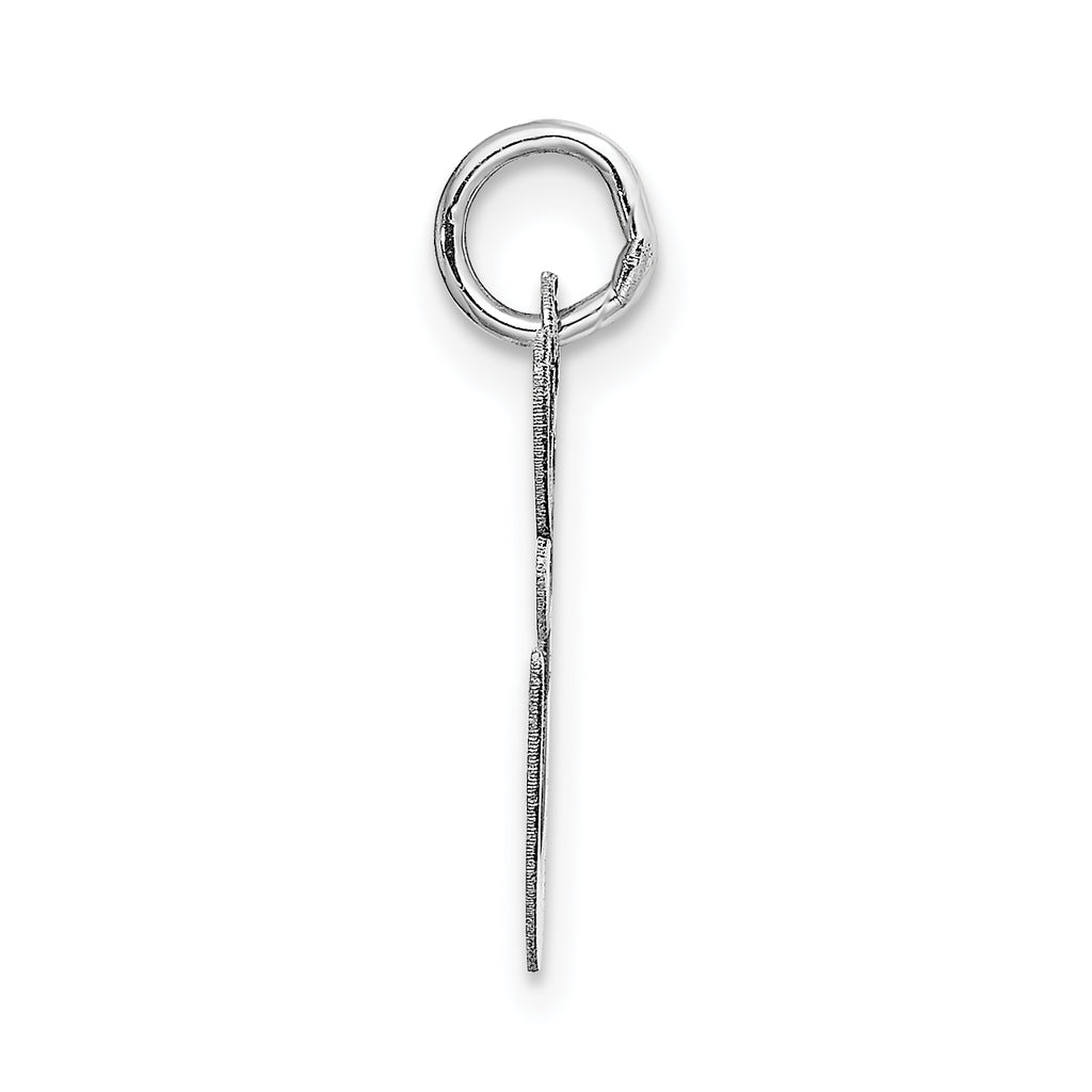 14K White Gold Medium Fancy Script Initial E Char