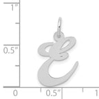 14K White Gold Medium Fancy Script Initial E Char