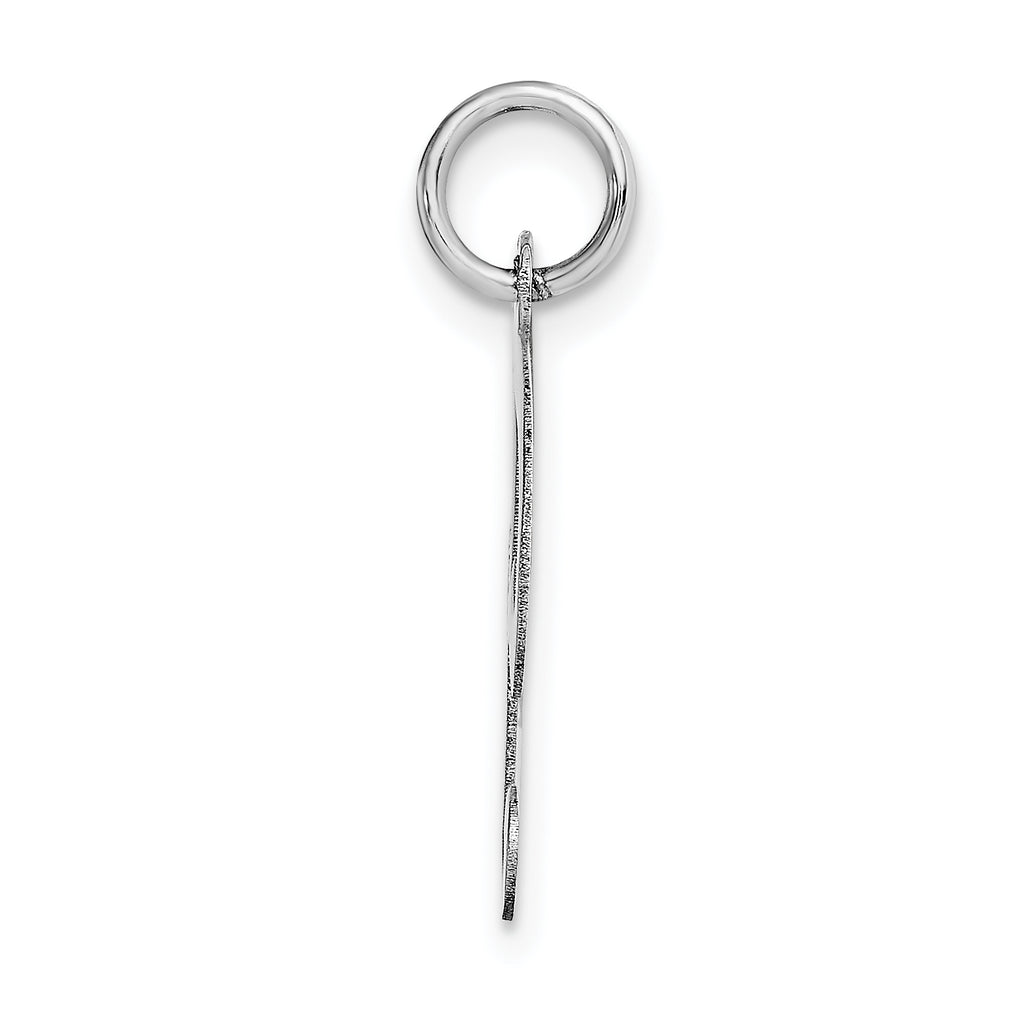 14K White Gold Medium Fancy Script Initial H Char