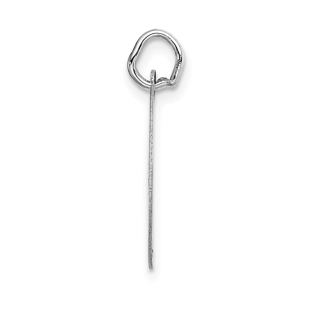 14K White Gold Medium Fancy Script Initial J Char