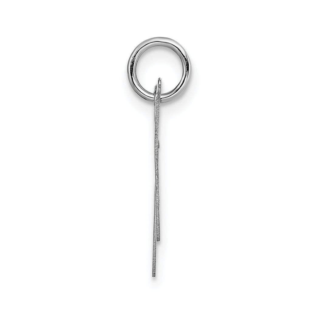 14K White Gold Medium Fancy Script Initial N Char