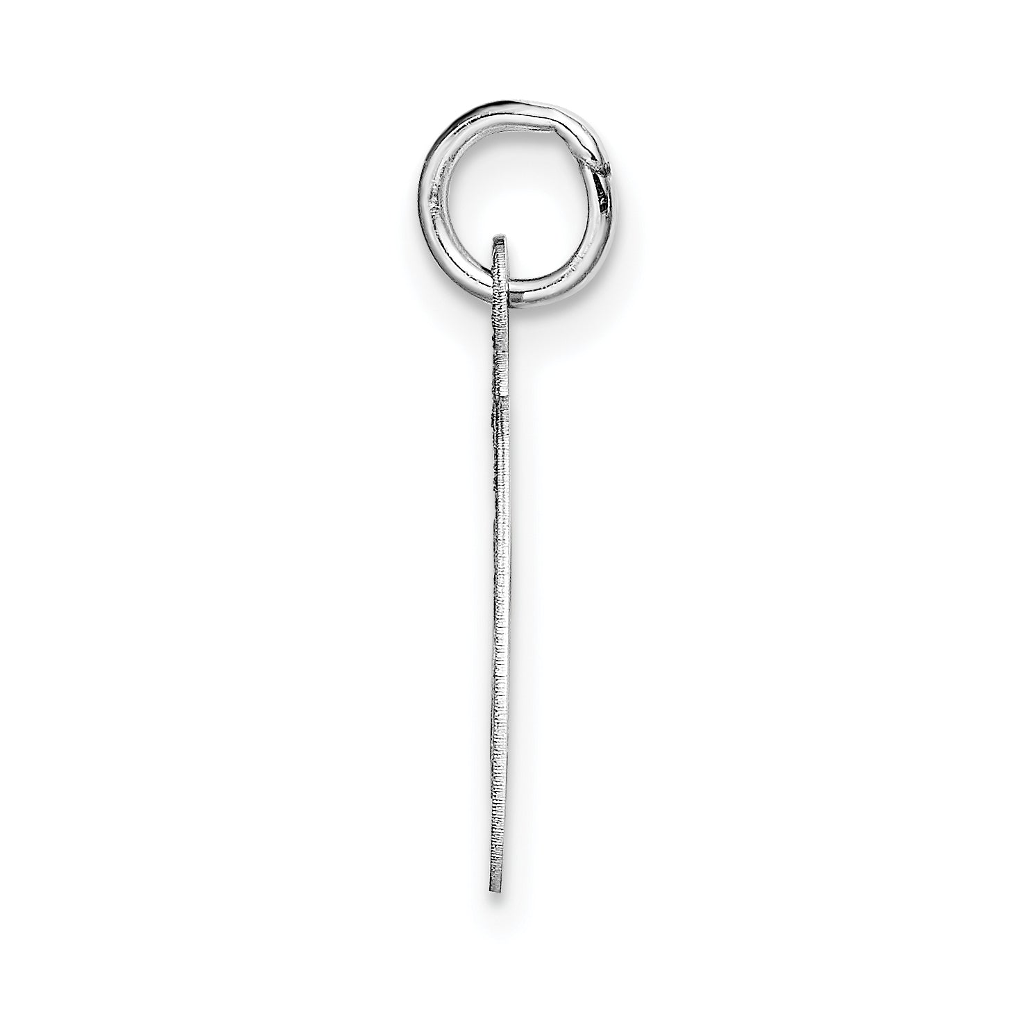 14K White Gold Medium Fancy Script Initial O Char