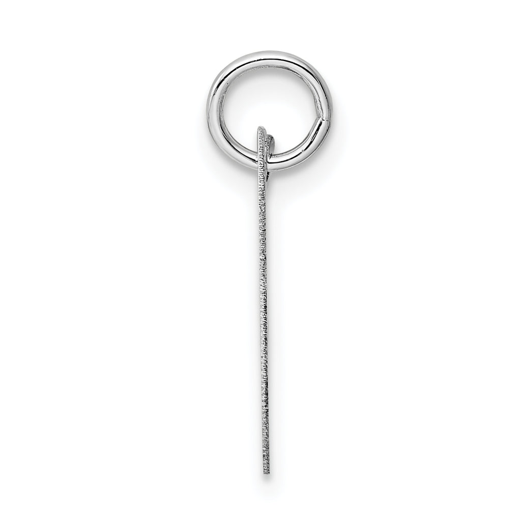 14K White Gold Medium Fancy Script Initial V Char