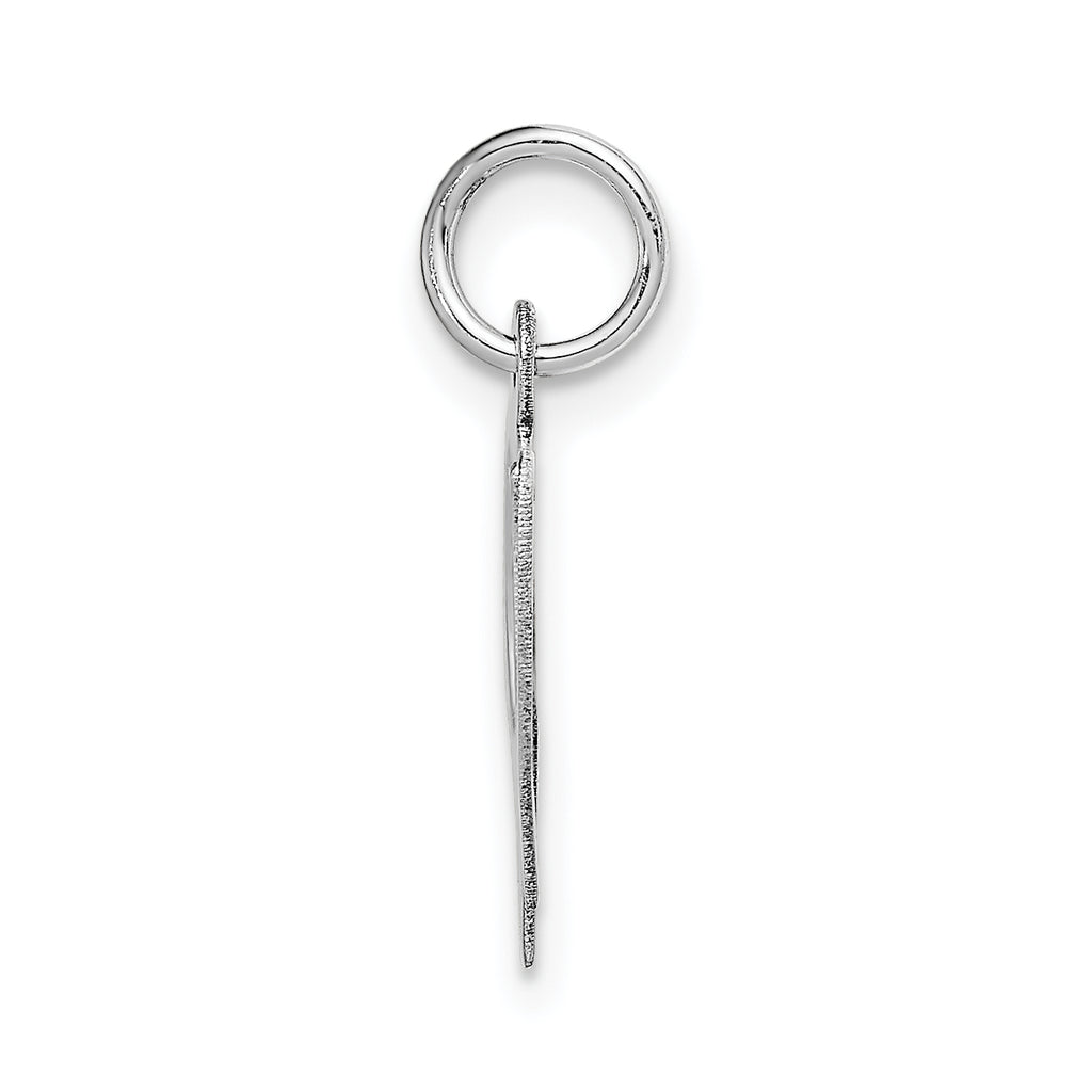 14K White Gold Medium Fancy Script Initial W Char