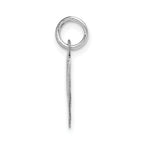 14K White Gold Medium Fancy Script Initial W Char