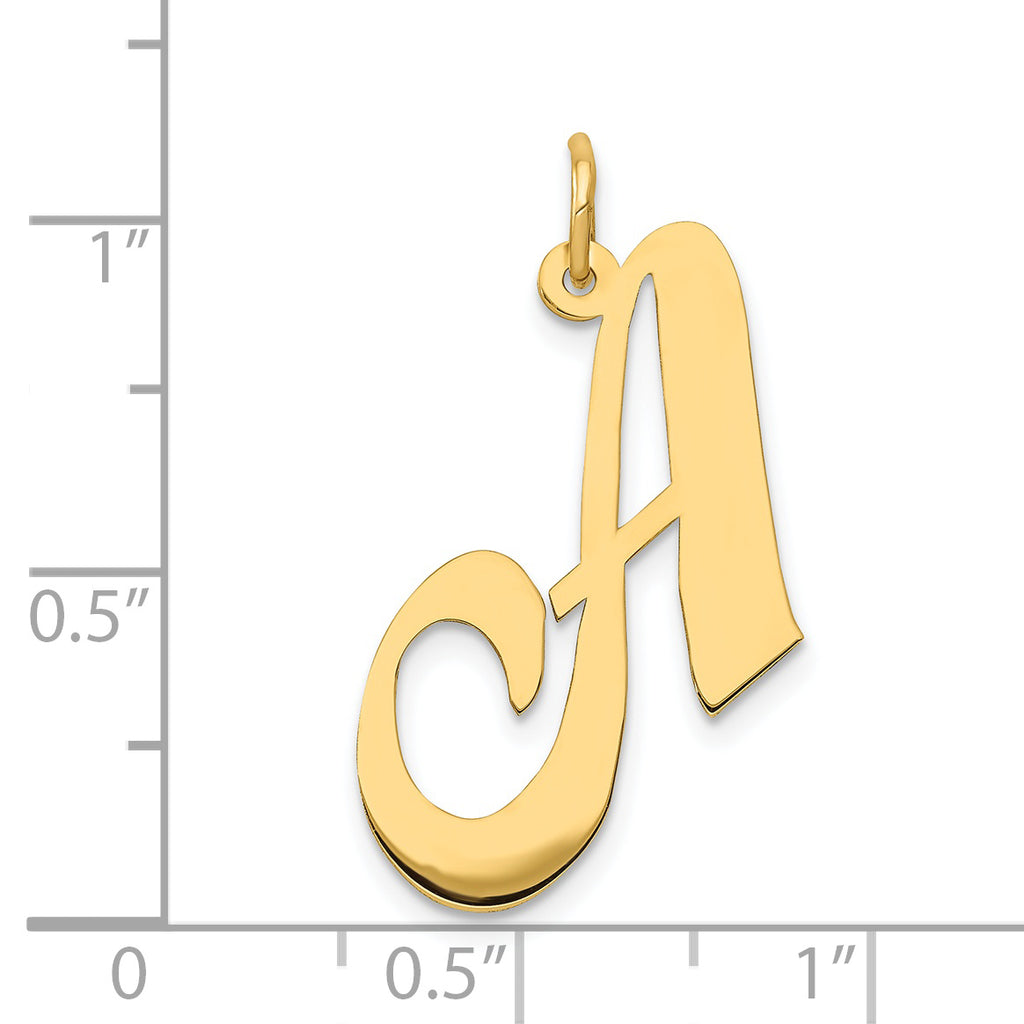 14K Large Fancy Script Letter A Initial Charm