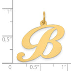 14K Large Fancy Script Letter B Initial Charm