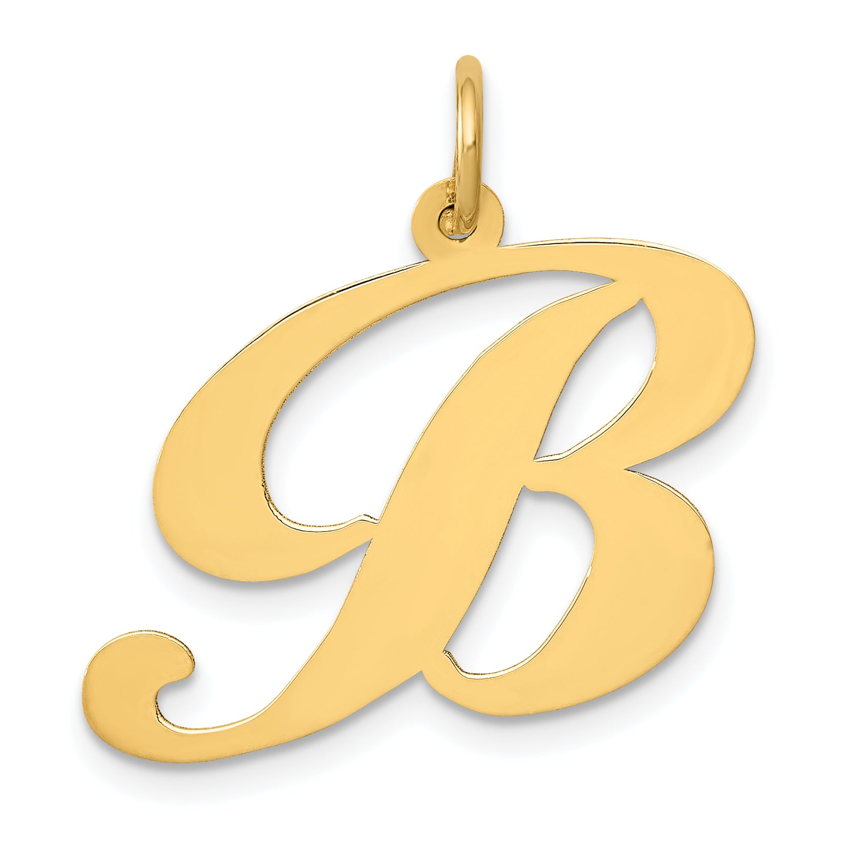 14k Large Fancy Script Letter B Initial Charm Main image